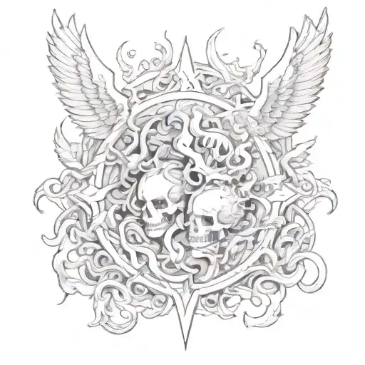 heaven vs hell tattoo left sleeve tattoo design idea
