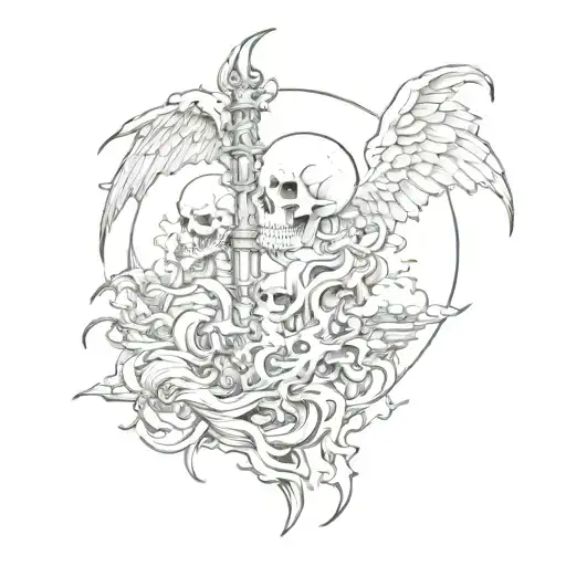 heaven vs hell tattoo left sleeve tattoo design idea