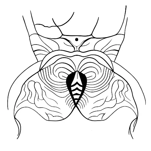only lines high details bioluminicent manta ray  tattoo design idea