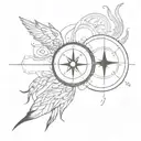 A tattoo with a compass, the creation of adam, a phoenix and any music symbol tattoo design idea
