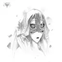 a gothic dark styled girll tattoo design idea