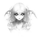 a gothic dark styled girll tattoo design idea