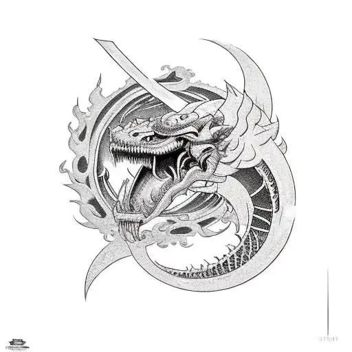 mortal kombat con un dreagon subiendo  tattoo design idea
