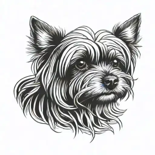 yorkshire terrier dog tattoo design idea