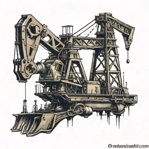 oil rig drilling rig tattoo design idea