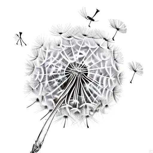 Dandelion and birds tattoo design idea