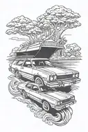 ford pinto hatchback station wagon car tattoo design idea