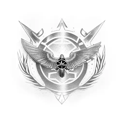 k-bar knife with the outline of an f-35 and f-18 on top of it tattoo design idea