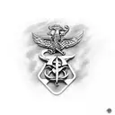 k-bar knife with USMC on it tattoo design idea