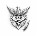 k-bar knife with USMC on it tattoo design idea