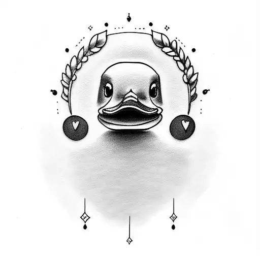 A duck with smiley face tattoos tattoo design idea