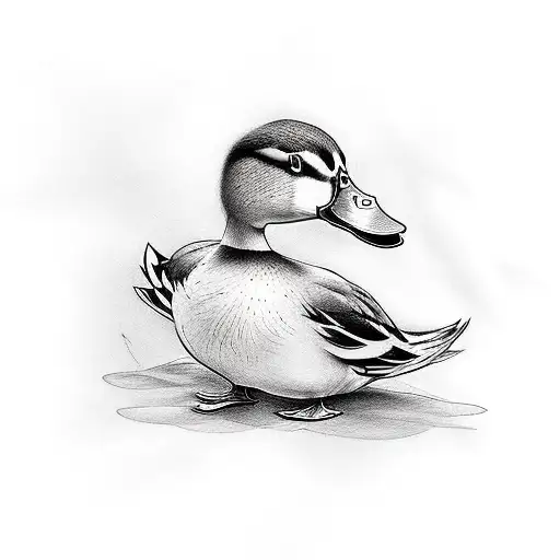 A duck with smiley face tattoos tattoo design idea