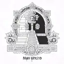 Incorporate Mayan symbols and architecture into a tattoo design representing the Imperio Maya civilization tattoo design idea