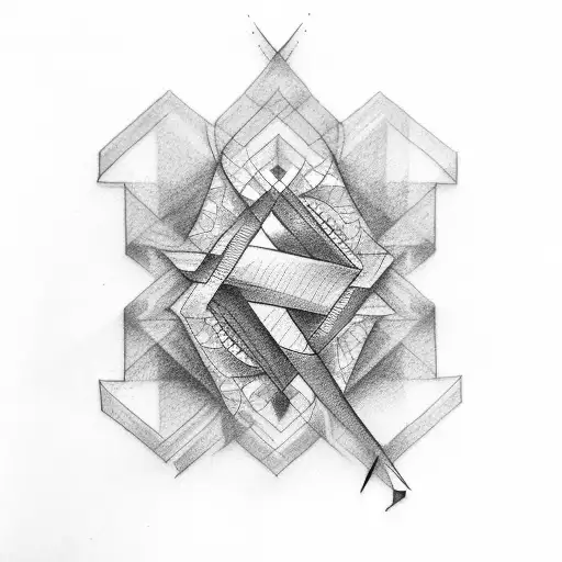 calligraphic 6 in a rhombus  tattoo design idea