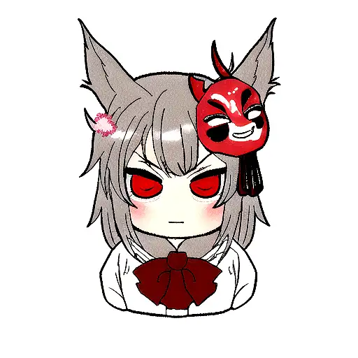 oni mask with cherry blossoms tattoo design idea