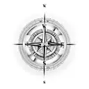 Compass on the elbow tattoo design idea