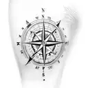 Compass on the elbow tattoo design idea