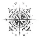 Compass on the elbow tattoo design idea