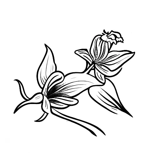 Hand Holding a Daylily Flower  tattoo design idea