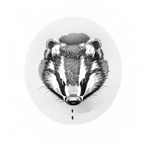 badger leaning on a capital B tattoo design idea