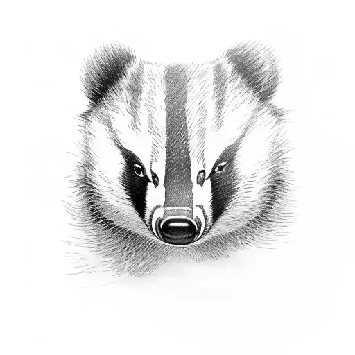 badger leaning on a capital B tattoo design idea