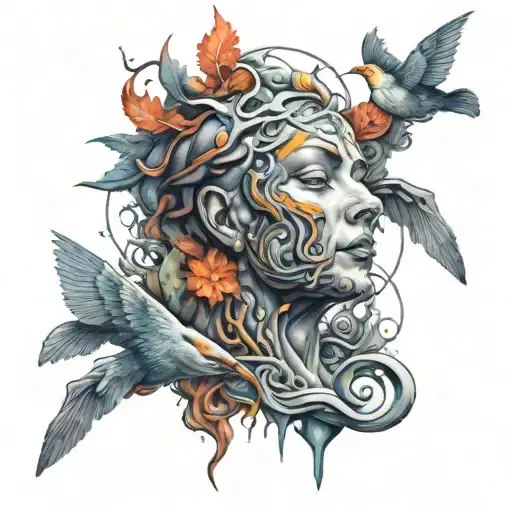 calm in chaos tattoo design idea