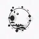 calm in chaos tattoo design idea