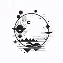 calm in chaos tattoo design idea