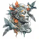 calm in chaos tattoo design idea