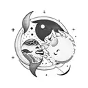 Sun and Moon tattoo design idea
