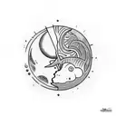 Sun and Moon tattoo design idea