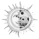 Sun and Moon tattoo design idea
