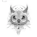 onça com sol e lua tattoo design idea
