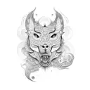 onça com sol e lua tattoo design idea