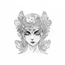 Front body tatoo. Woman with blue colored skin and red hair nails and brows. Holding her fingers around my neck  tattoo design idea