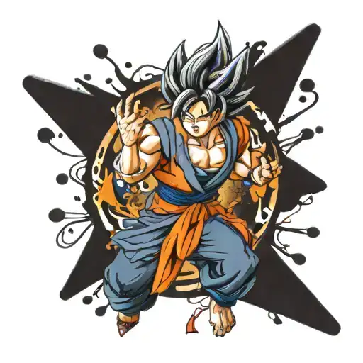 goku ultra instinct tattoo design idea
