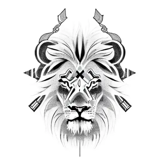 a lion, representing Leo, sagittarius n arrow or a bow, which can be integrated into the lion’s mane tattoo design idea