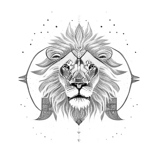 a lion, representing Leo, sagittarius n arrow or a bow, which can be integrated into the lion’s mane tattoo design idea