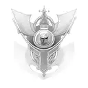 knight with a tear rolling down and two faces tattoo design idea