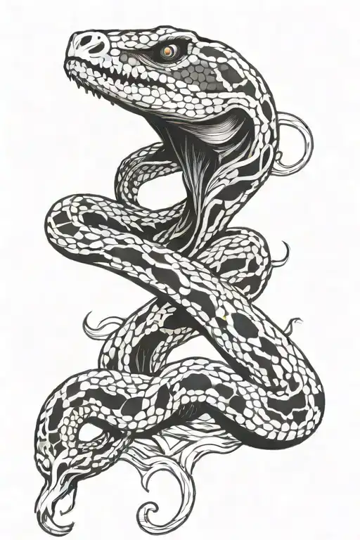 zombie snake tattoo design idea