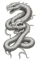 zombie snake tattoo design idea