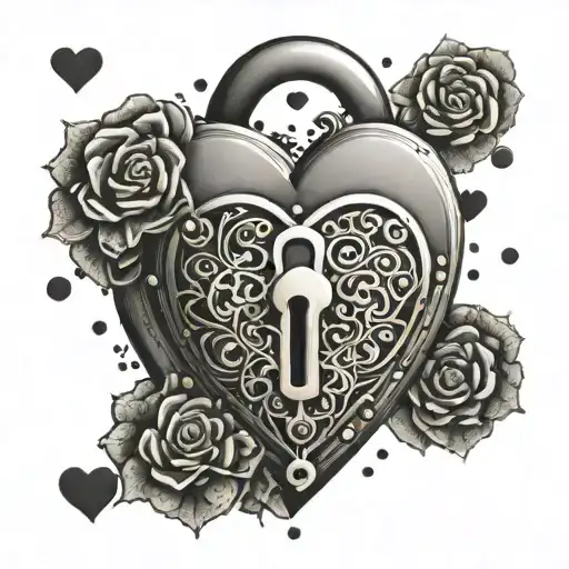 heart shaped lock tattoo design idea