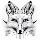 two - headed fox tattoo design idea
