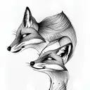 two - headed fox tattoo design idea