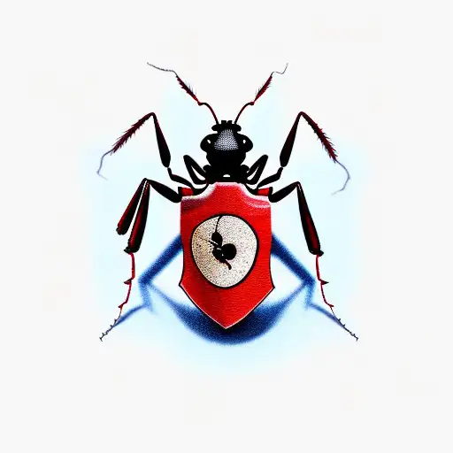Ant barricade army collective red flag  tattoo design idea
