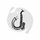 saxophone tattoo design idea