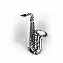 saxophone tattoo design idea