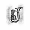 saxophone tattoo design idea