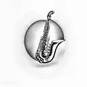 saxophone tattoo design idea