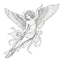 falling angel tattoo design idea